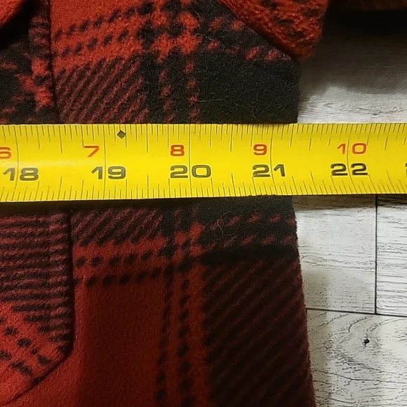 Cabela's Fleece Jacket Mens Medium Red Black Sherpa Lined Full Zip Flannel Heavy - Picture 12 of 13
